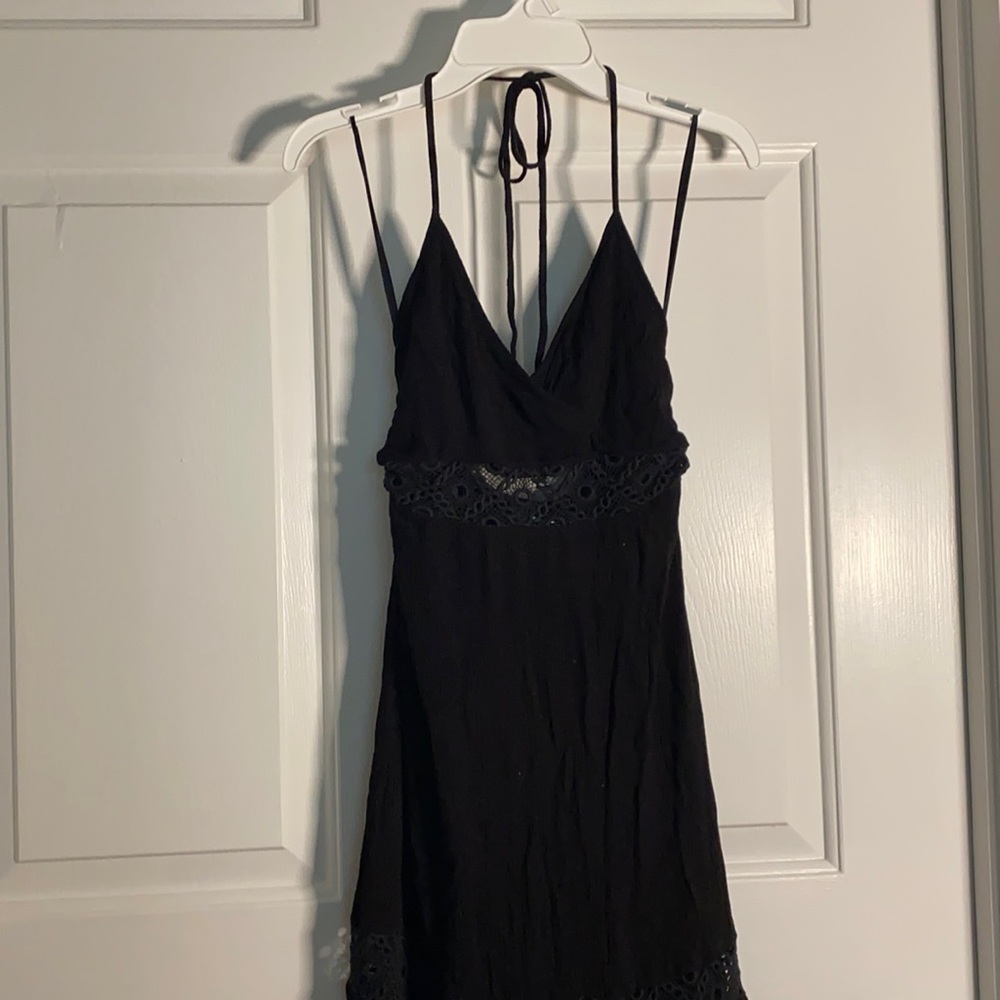 Francesca’s Black Halter Maxi Dress